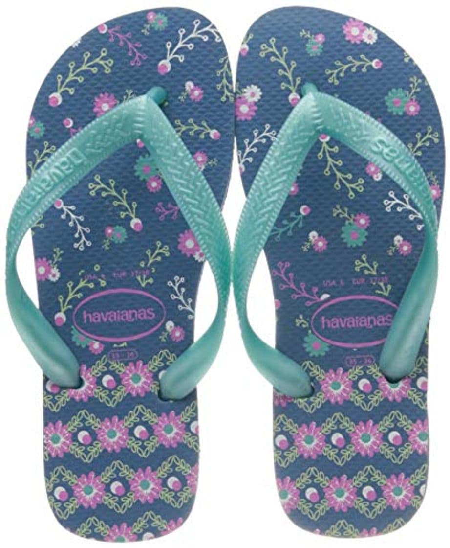 Product Havaianas Flores, Chanclas para Niñas, Azul