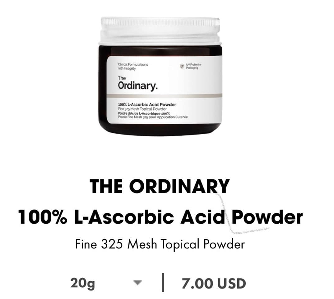 Moda The ordinary- 100% L-ascorbic Cais power