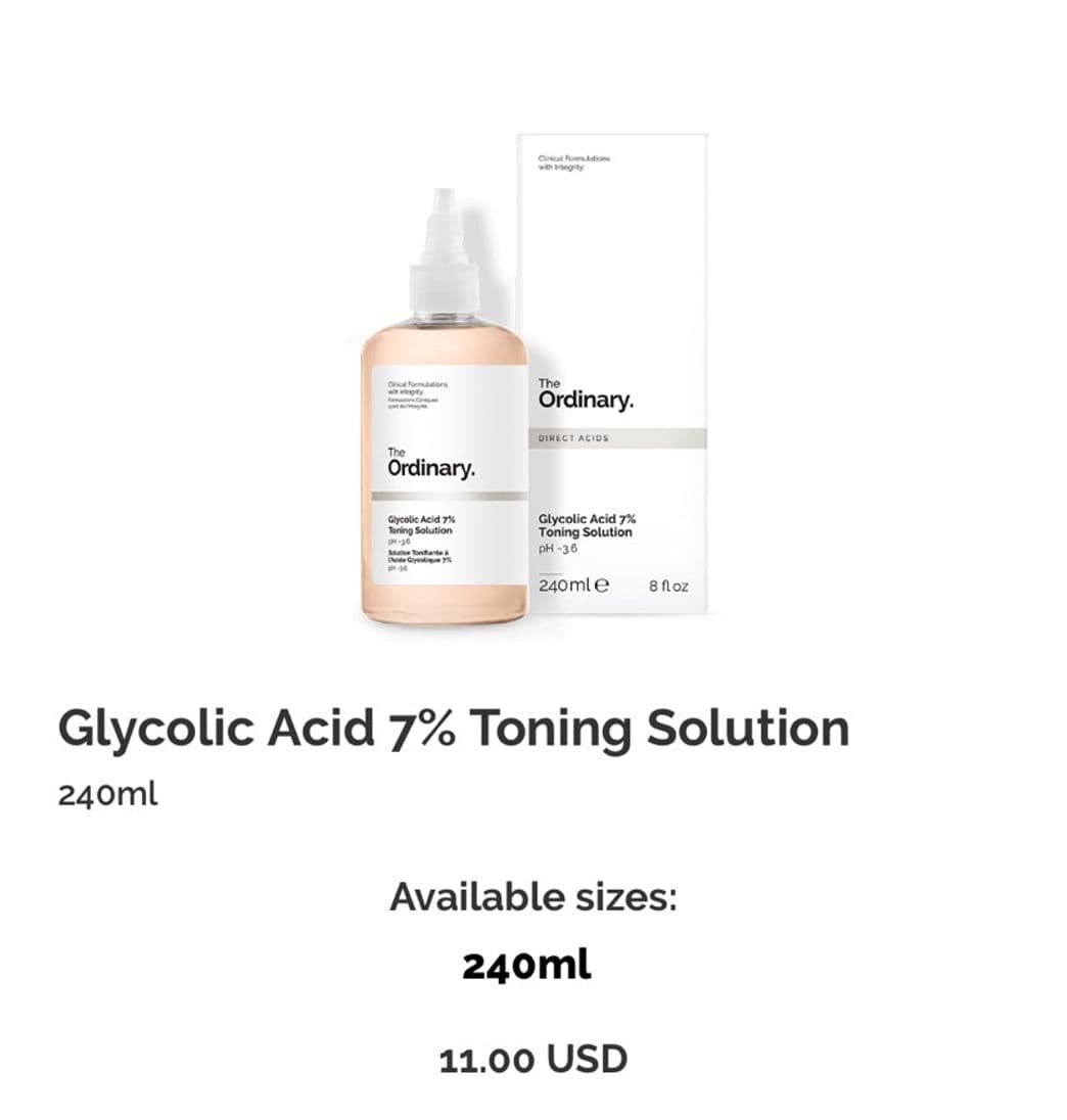 Moda The ordinary- glycolic Acid 7% toning solution