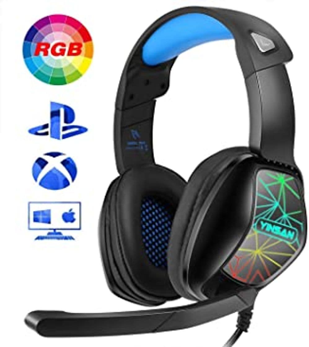 Electronic Auriculares Gaming Premium Stereo con Microfono para PS4 PC Xbox One, Cascos