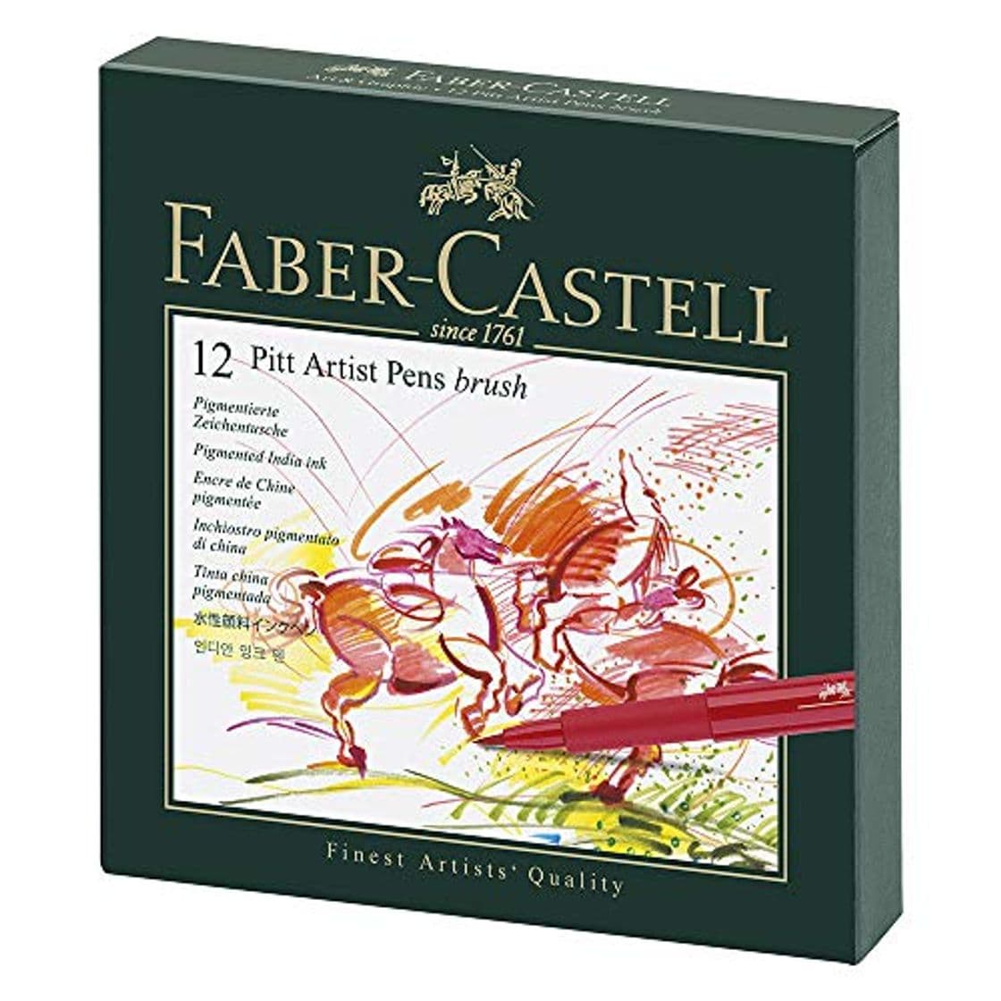 Producto Faber-Castell 167146 - Estuche estudio con 12 rotuladores Pitt punta de pincel