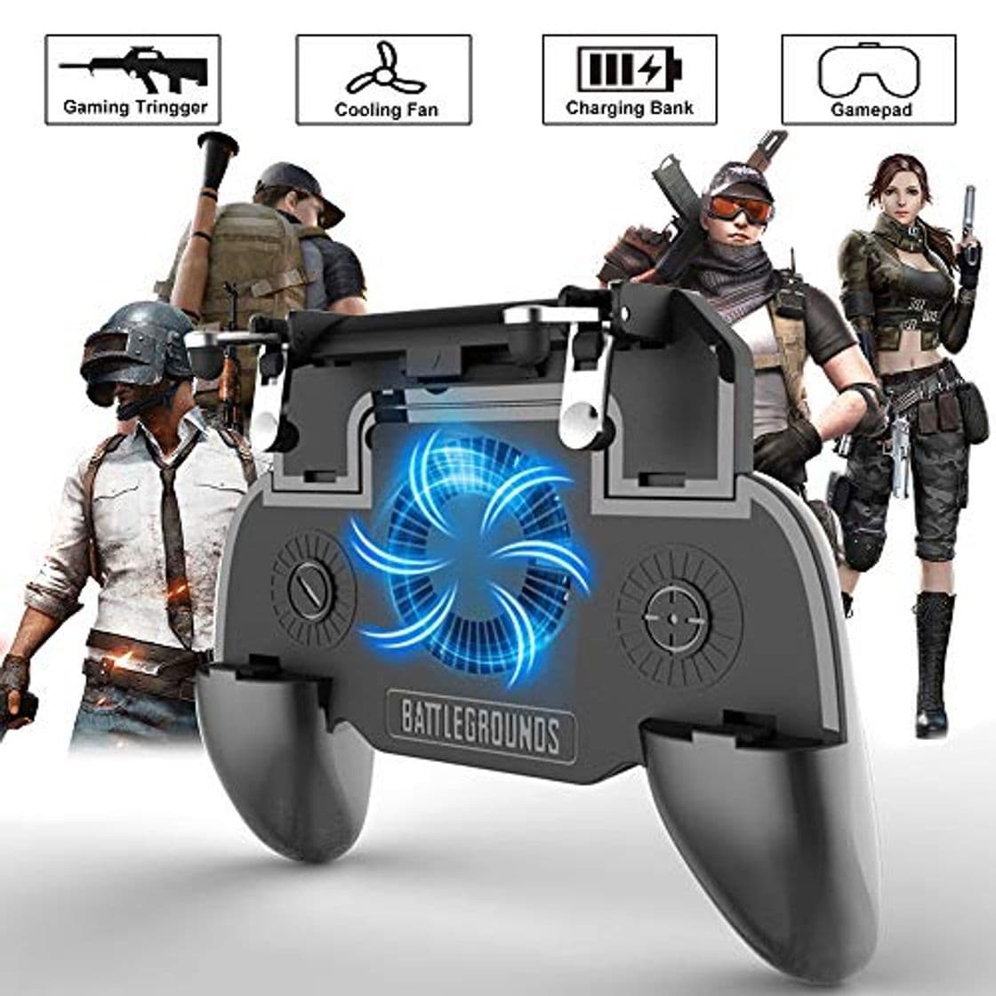 Producto OXOQO PUBG Mobile Game Controller 4 en 1 Gamepad Gatillos con Banco