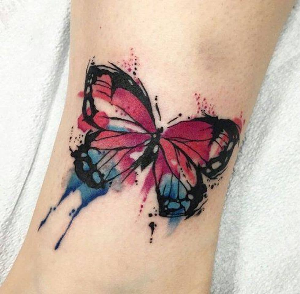 Moda Tatuaje de Mariposa en Acuarela 