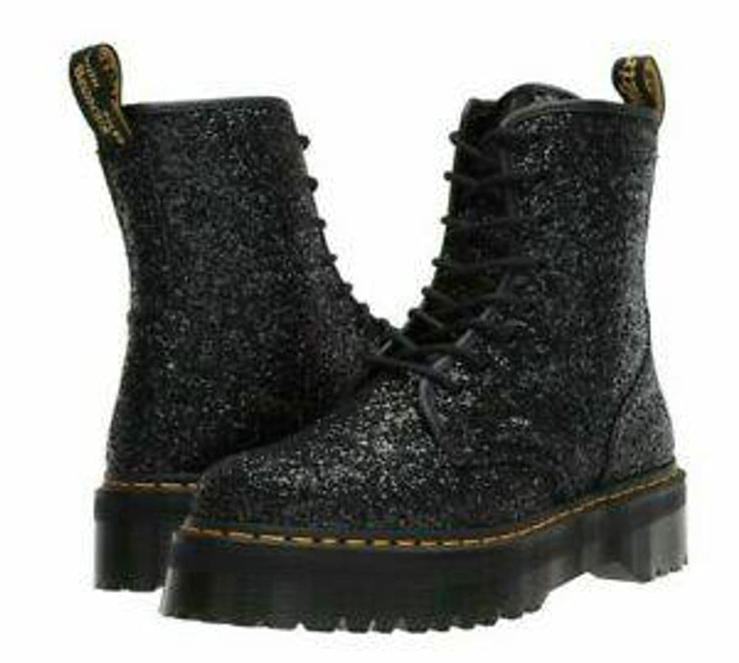 Moda Dr. Martens Gliter Negro-Verde