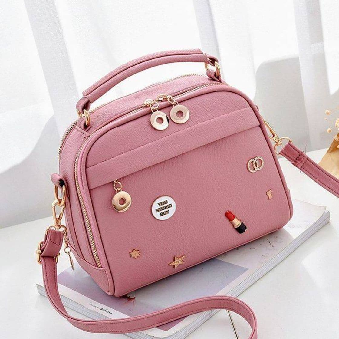 Fashion Bolsa rosa.