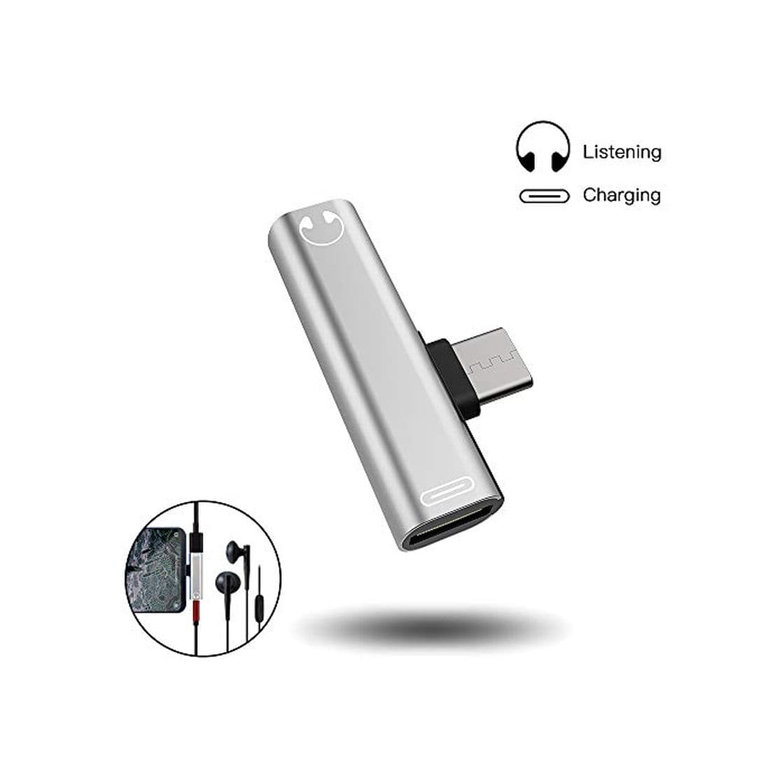 Electrónica Adaptador de Conector de Auriculares USB C a 3,5 mm, Adaptador y