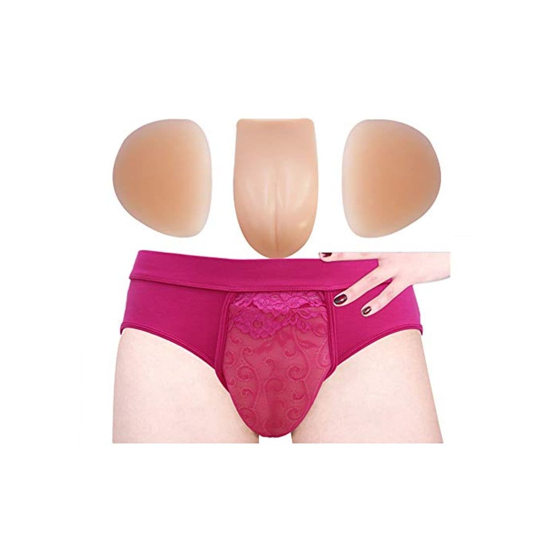 Product ONEFENG Crossdresser Bragas Escondiendo Gaff Genitales Bragas Gay Falsa Vagina Ropa interior Moldeado Bragas Lencería sexual Tanga Transexual Transgénero Lencería Medias Pantalones cortos para hombres