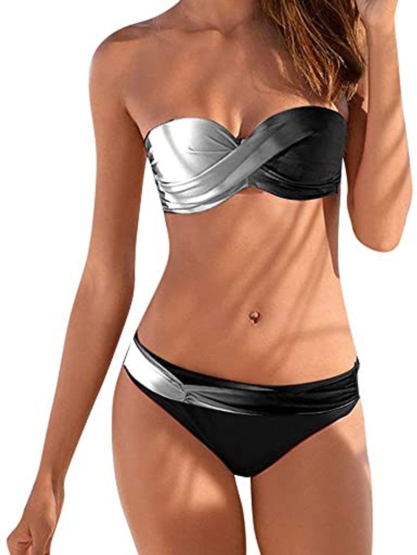 Product riou Bikini Conjuntos de Bikinis para Mujer Push Up Mujeres Traje de BañO Estampado Bohemio Dividido BañAdores con Relleno Tops y Braguitas Mujer 2019 brasileños vikinis