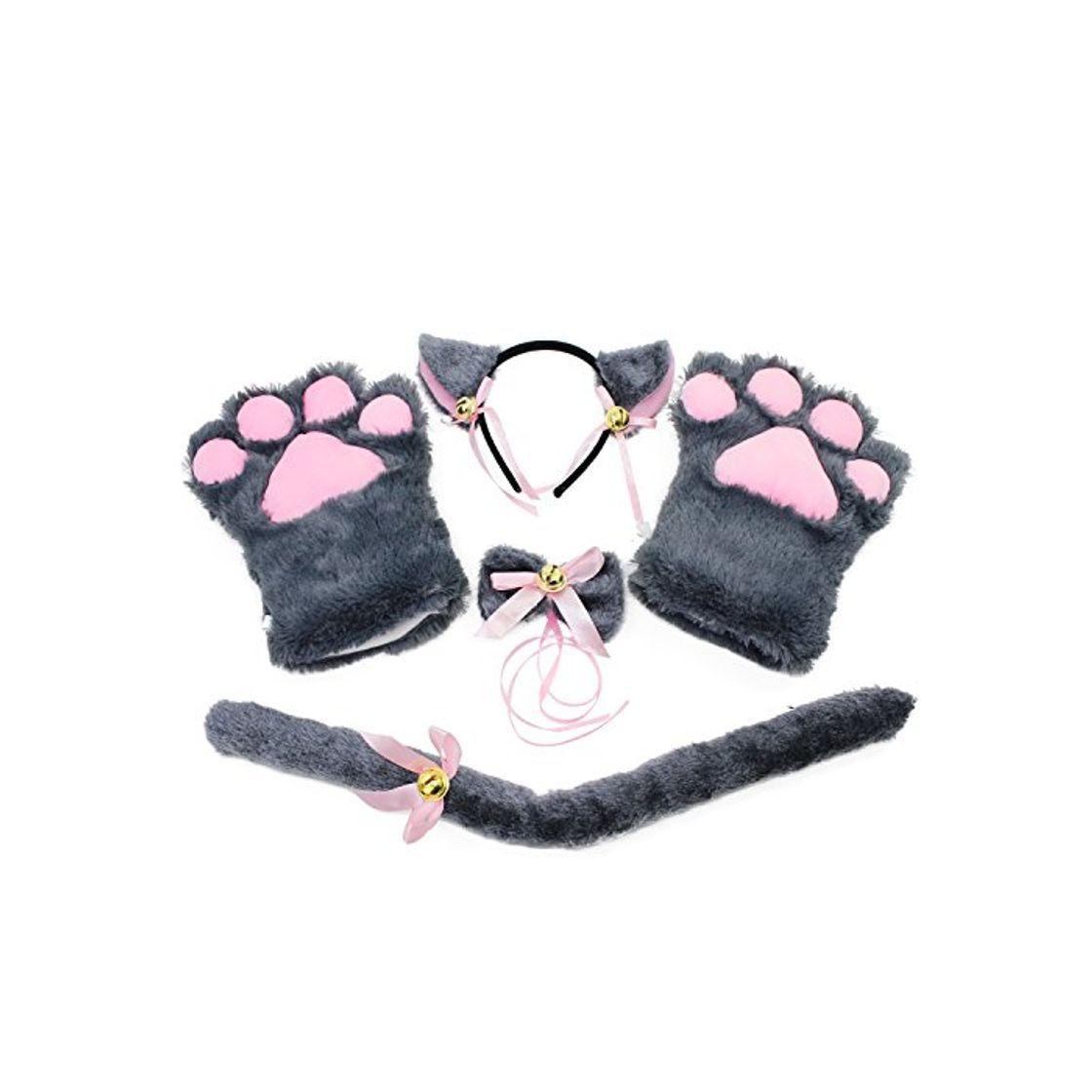 Producto KEESIN Conjunto de Cosplay de Gato Guantes de Garra de Felpa Orejas