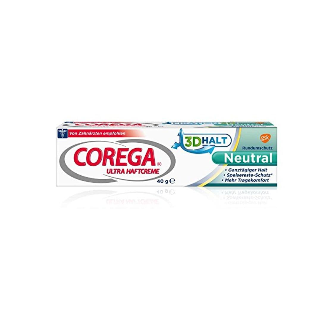 Product Corega Crema de ultra adhesión sin sabor 40g, Envase de 3