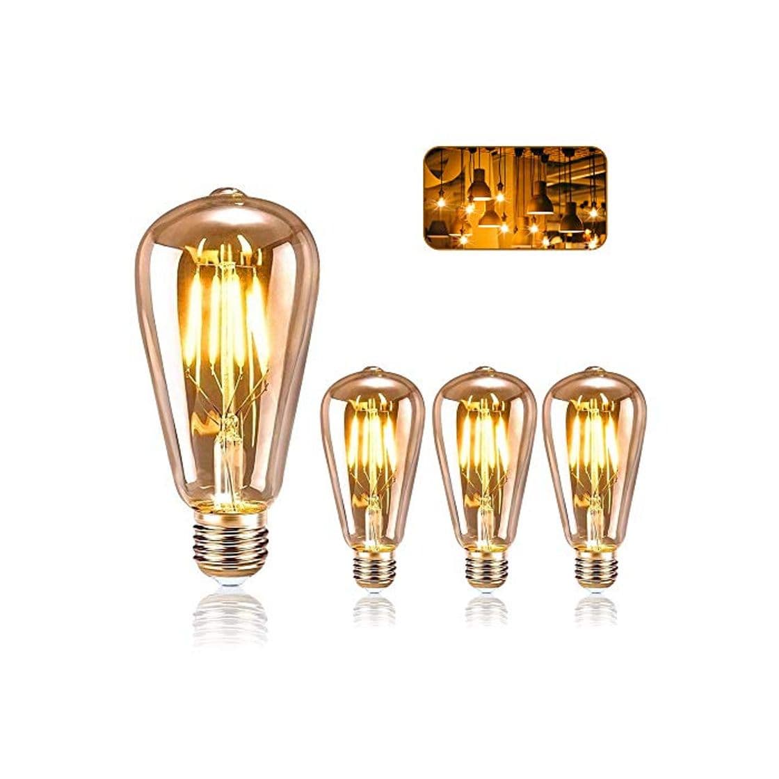 Product Vintage Edison Bombilla, ASANMU Bombilla LED Vintage E27 ST64 4W