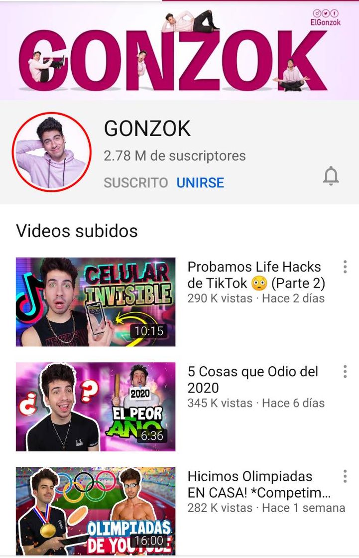 Moda GONZOK CANAL DE YOUTUBE.