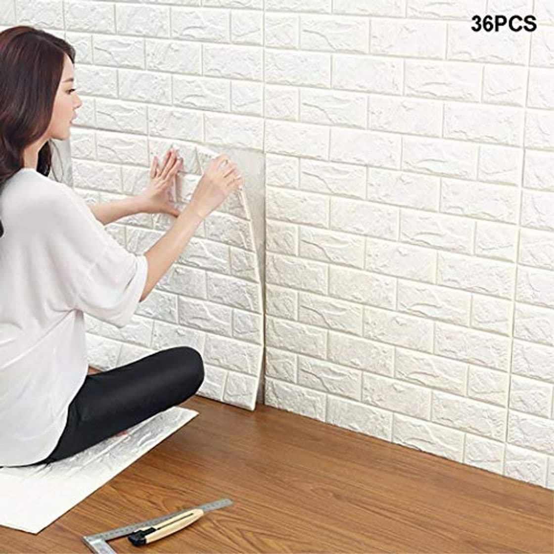 Producto WANWEITONG 3D Papel Tapiz de Ladrillo, Auto Adhesivo Pegatinas de Pared de