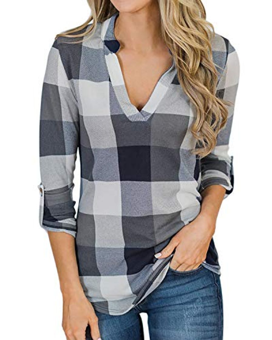 Producto YOINS Blusa Mujer Manga Larga Camiseta Cuello V Camisa Elegante Túnica Casual