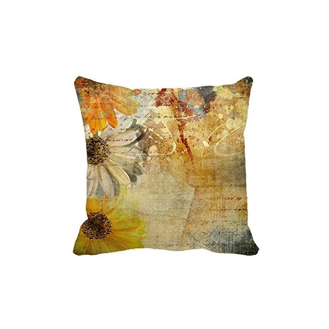 Producto Nvfshreu Algodón Vintage Girasoles Cuadrado Funda De Almohada Decorativa FG 194 Estilo