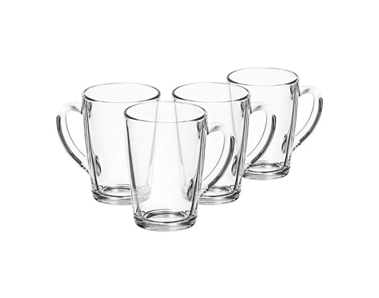 Product com-four® Vaso de té 4x - Vasos de vidrio con mango -