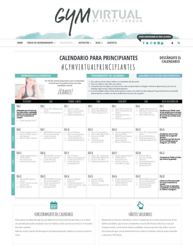 Moda Calendario principiantes