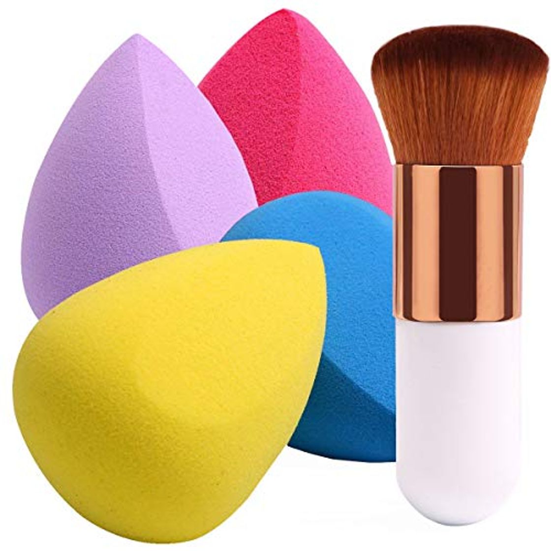 Producto BEAKEY 4+1 Set de Esponja de Maquillaje con Brochas