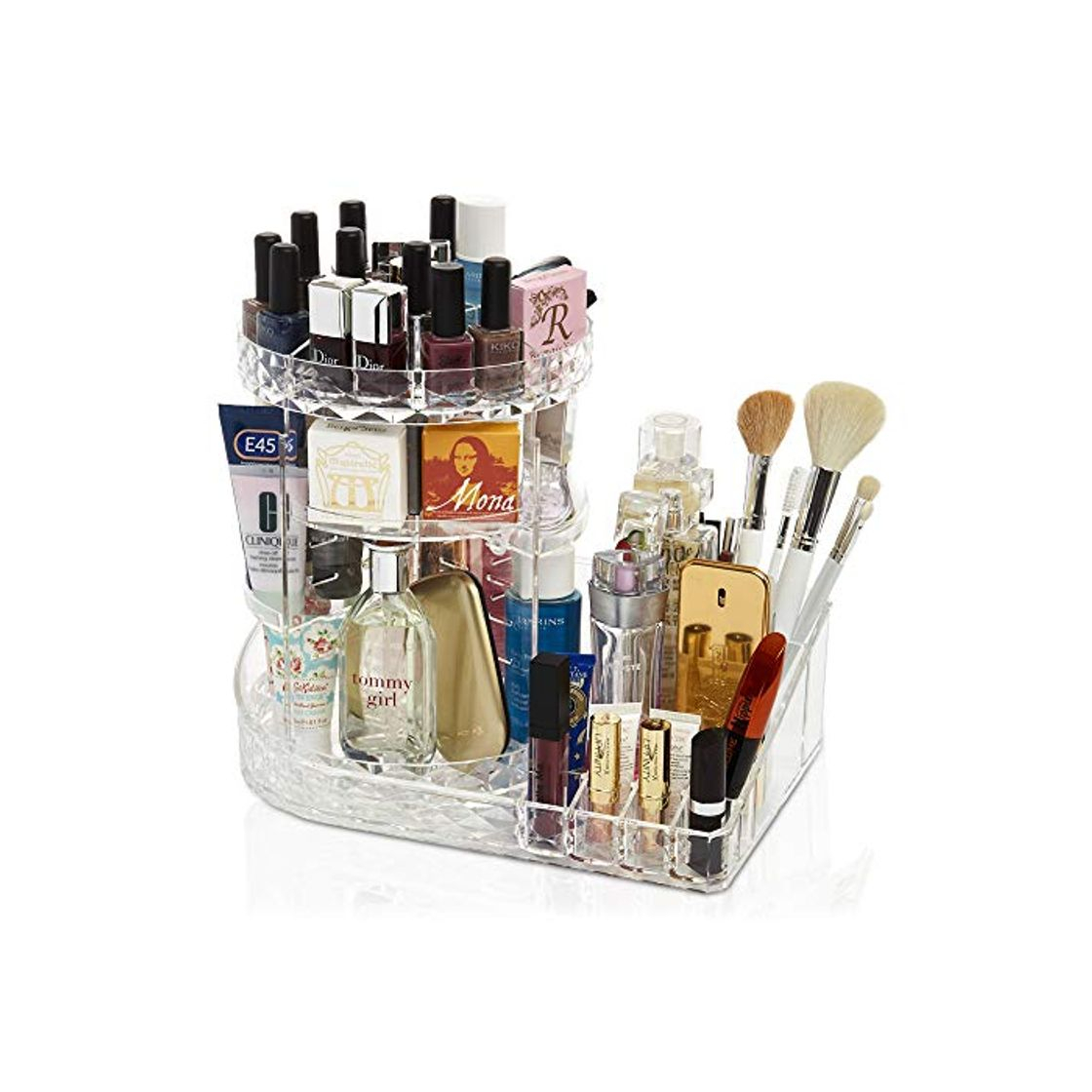 Electronic DECO EXPRESS Organizador Giratorio Acrílico para Maquillaje Tamaño Grande para Almacenar Maquillaje