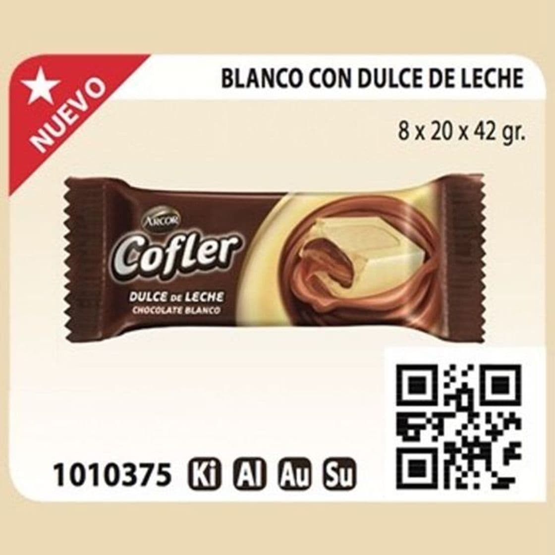 Fashion Cofler blanco con relleno de dulce de leche