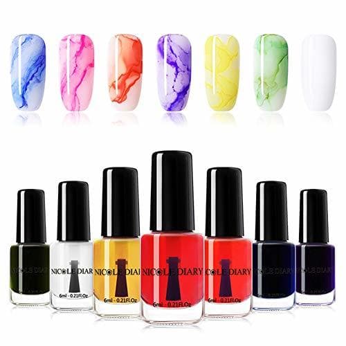 Product NICOLE DIARY Blossom Nail Polish Watercolor Marble Nail Ink Blossom Nail Gel