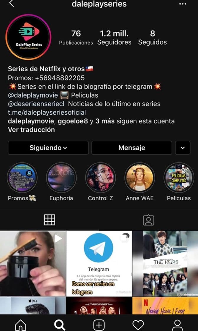 Serie Series gratis de Netflix en Instagram 