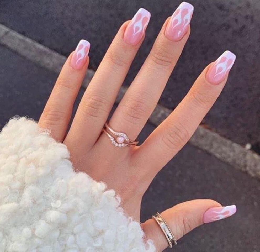 Fashion Cute Pink fire nails