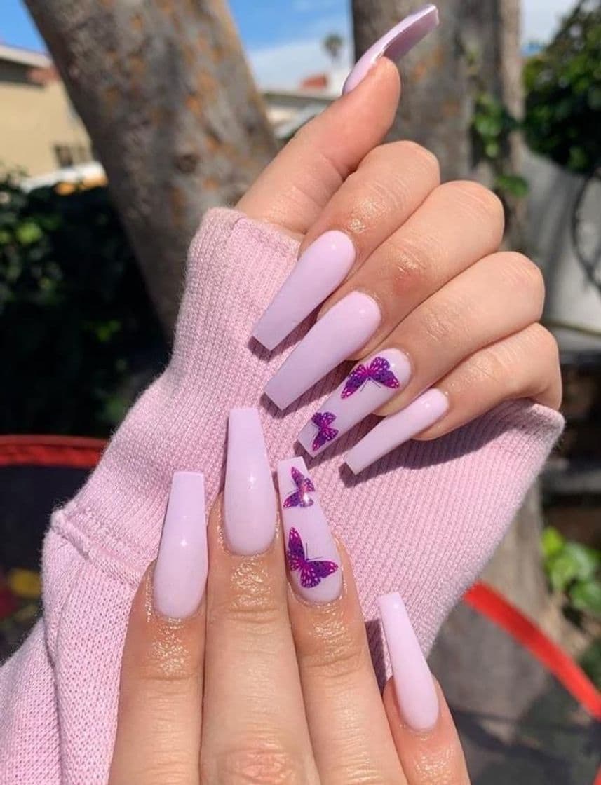 Fashion Butterfly purple nails