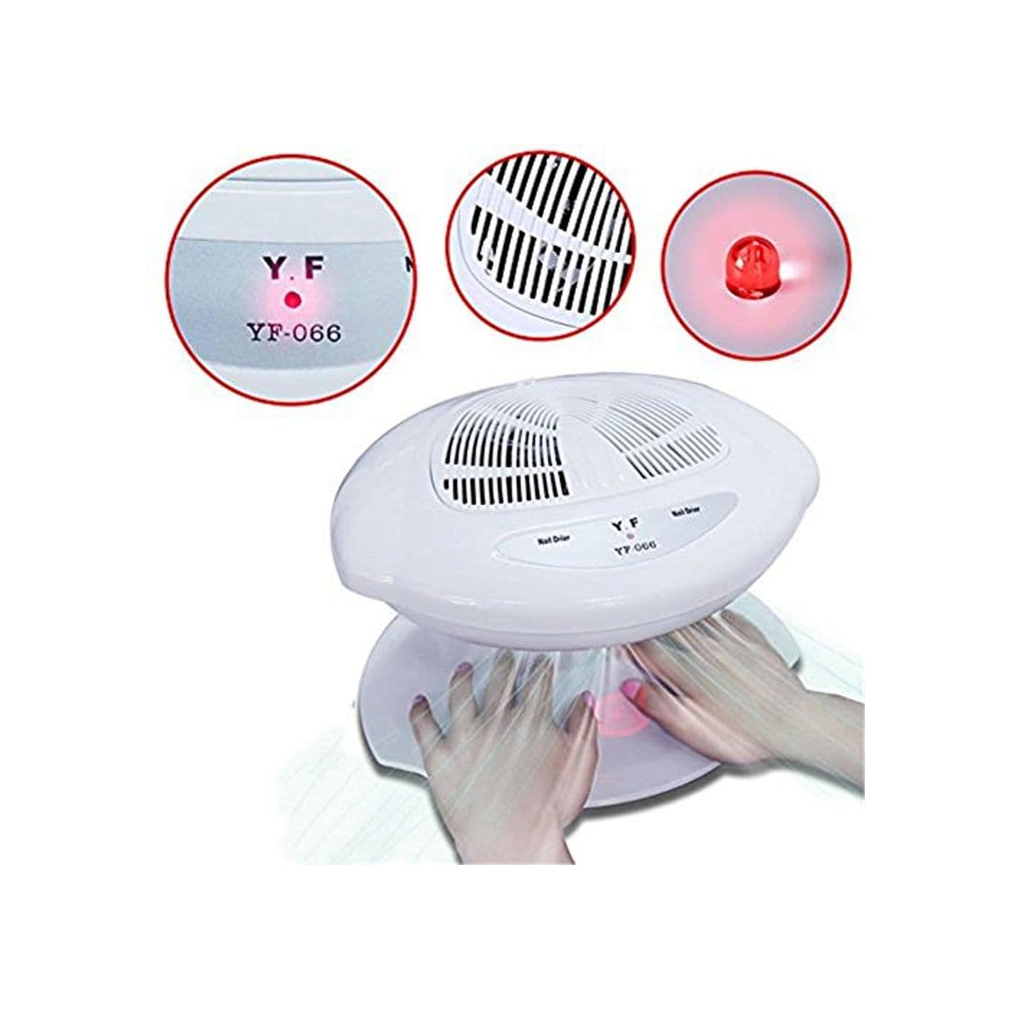 Product CHUANMEI Manos Secadora de uñas Ventilador Caliente y frío Soplador de Aire de uñas Herramienta Profesional Salón Infrarrojos Automáticos Sensores Dobles para secar el Esmalte de uñas Clavo de acrí