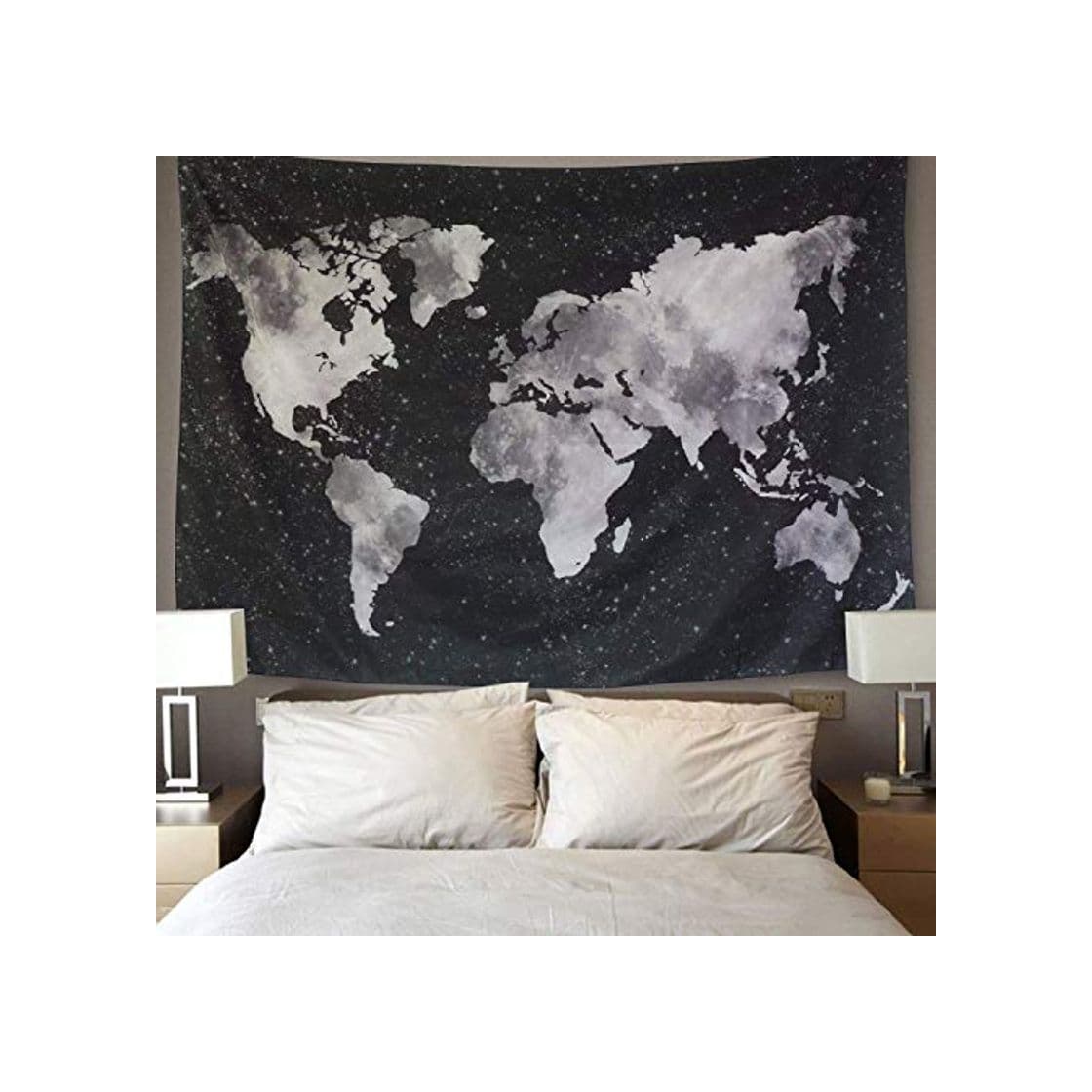 Producto LOMOHOO Tapiz Mapa del Mundo para Pared Decoración Retro Tapiz de Tela