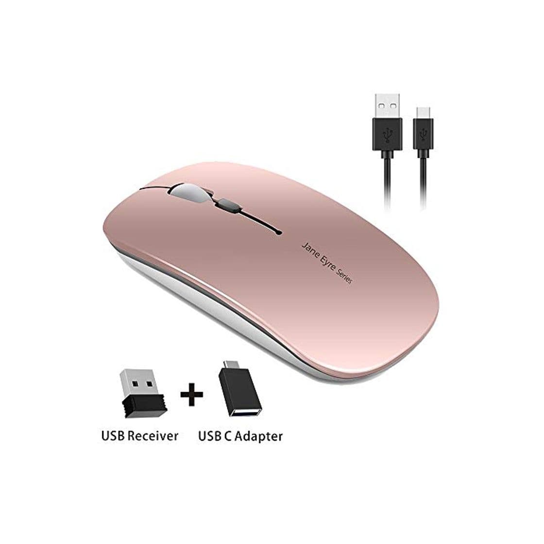 Producto Coener Ratón Inalámbrico Recargable, Mouse Wireless 2.4G Mute de Mouse Inalambrico, Ultra