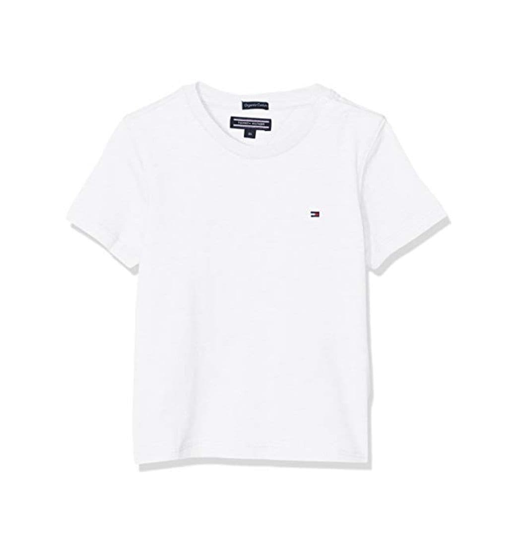 Product Tommy Hilfiger T Camiseta Básica de Manga Corta, Blanco