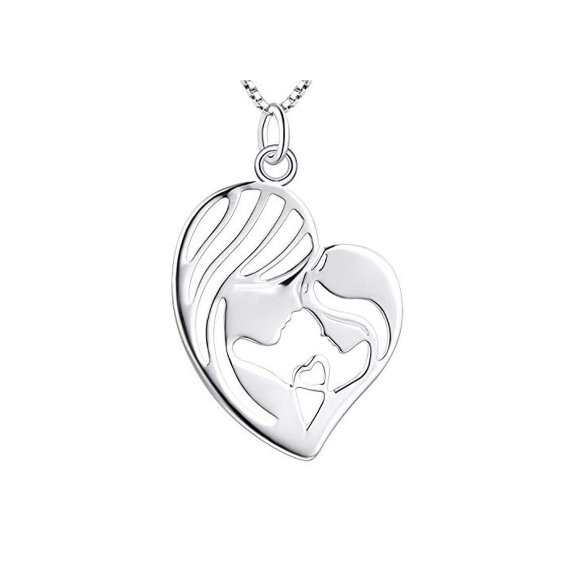 Product YL Collar Madre e Hija Plata de ley 925 Corazon Colgante Regalos