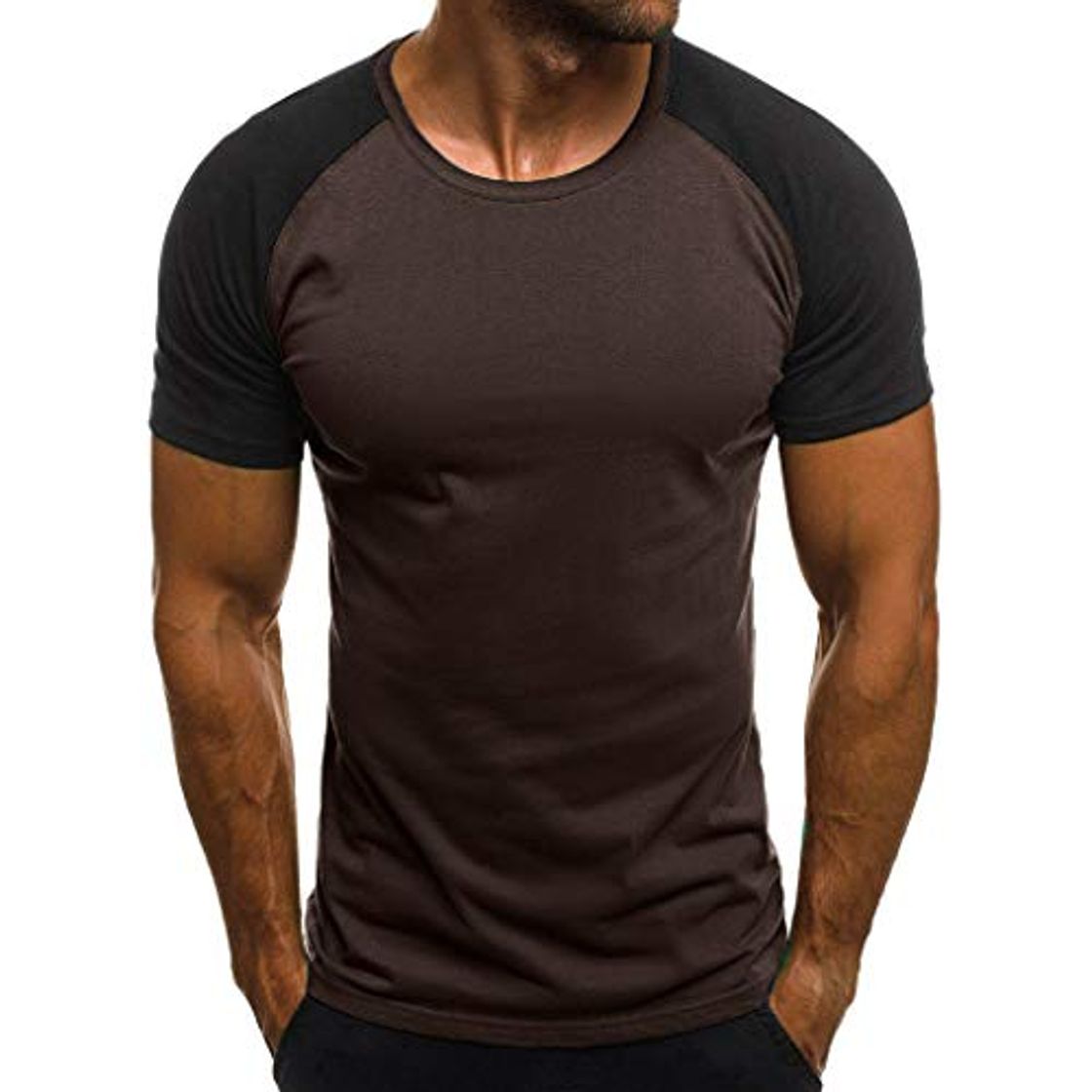 Fashion Reooly Camiseta de Manga Corta Casual de Corte Ajustado para Hombre Camiseta