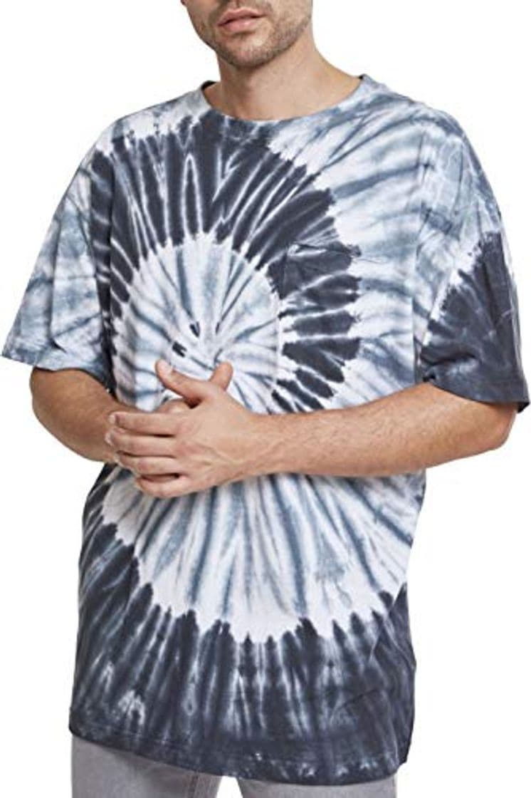 Fashion Urban Classics Spiral Tie Dye Pocket tee Camiseta, Multicolor