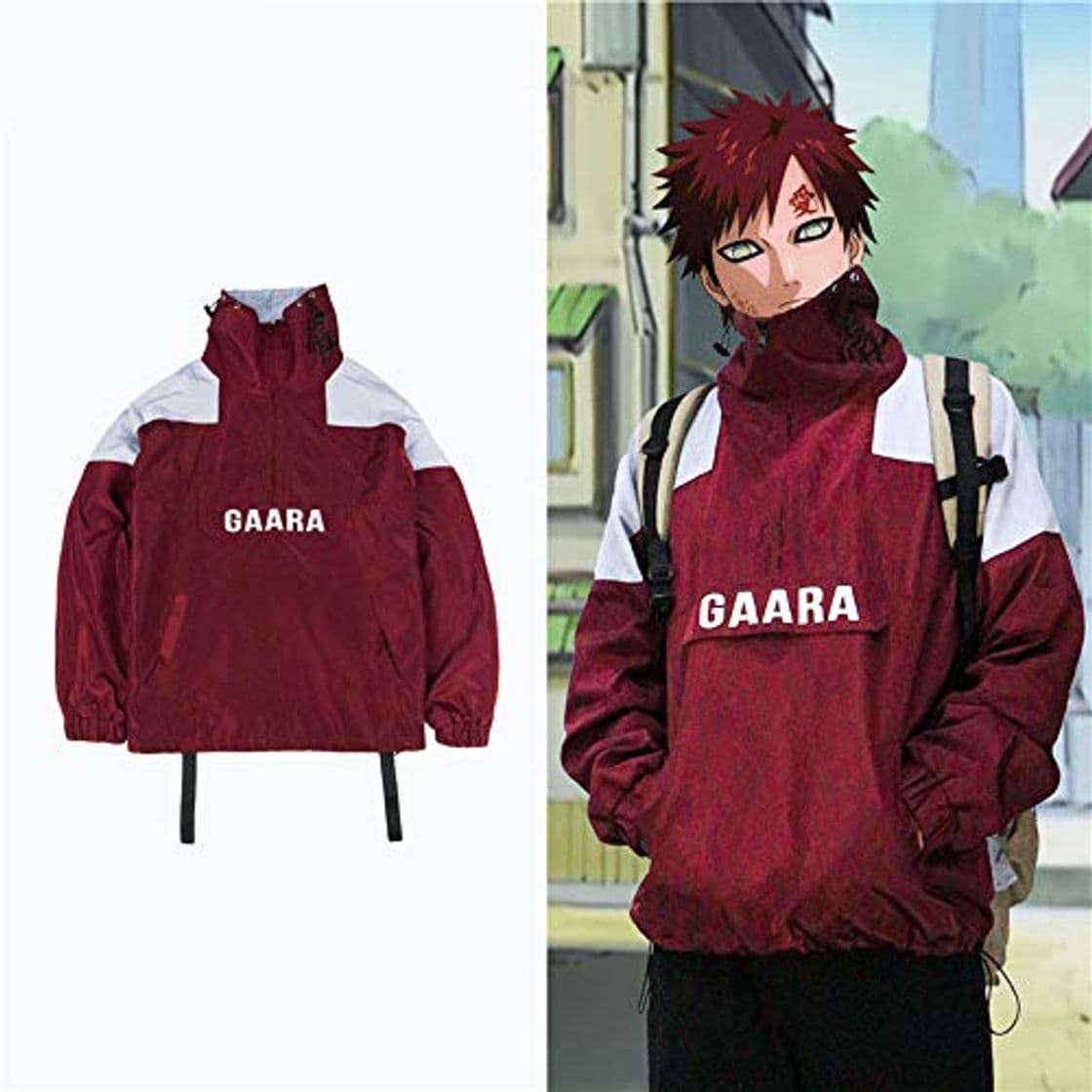 Fashion Nuevo NARUTO Sabaku no Gaara Disfraces de cosplay Kazekage Ninja Sudaderas con cremallera de algodón Suéter Ropa deportiva para adolescentes Chaquetas Sudadera Abrigo