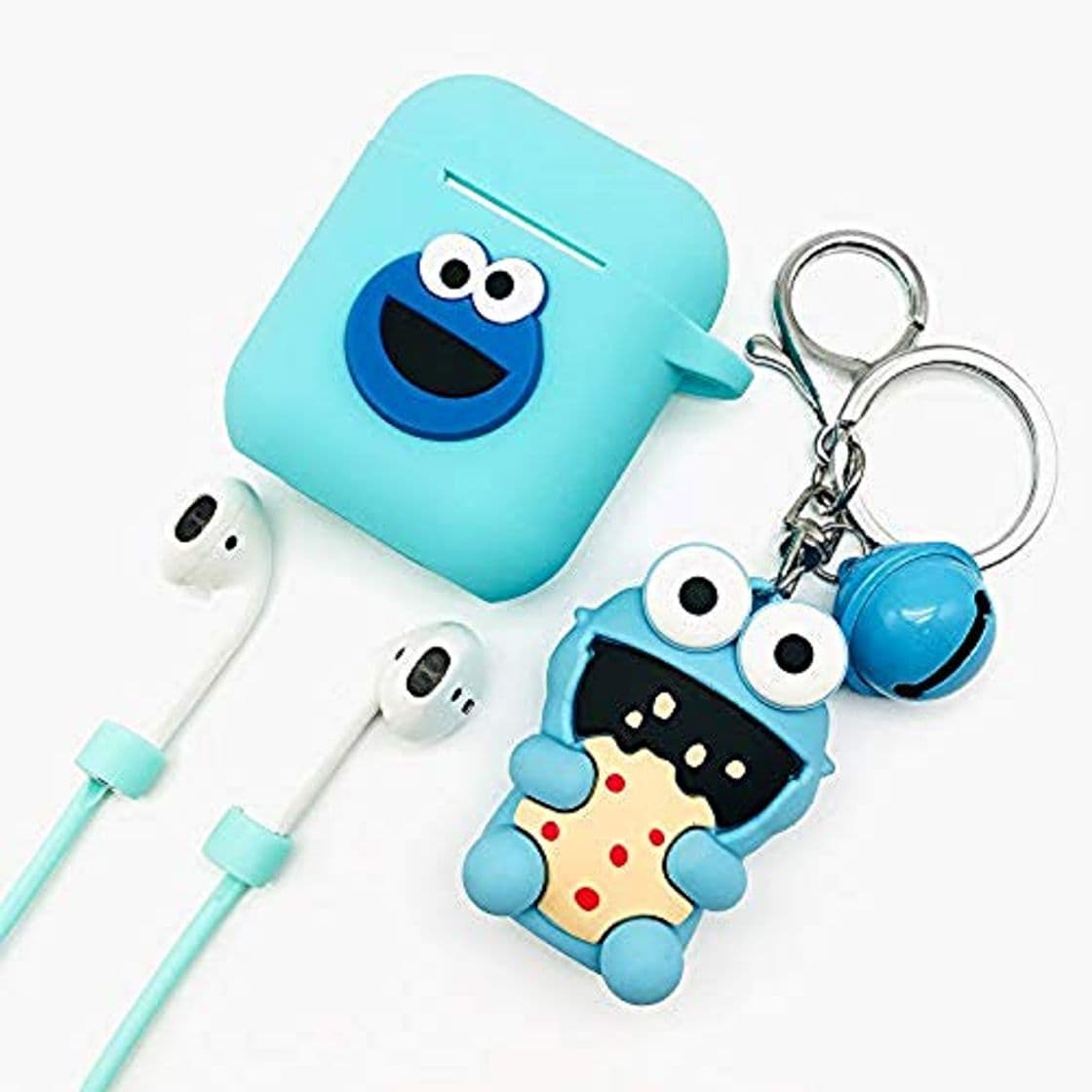 Electrónica Ztowoto Airpods Case Keychain Funda Protectora de Silicona y Piel para Apple