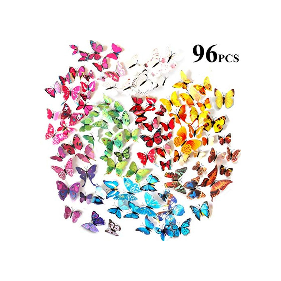 Product Tomkity 96 Adhesivos Mariposas 3D Decorativos para Pared