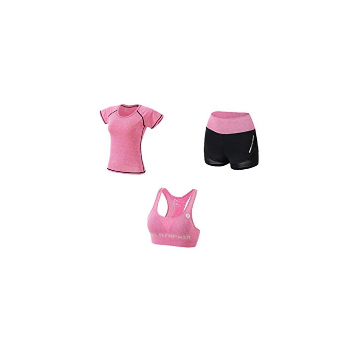 Fashion Kaiyei Conjunto Deportivo Mujer Fitness 3 Piezas Camiseta