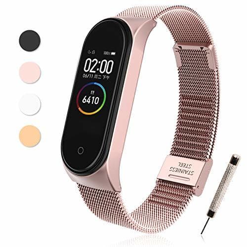 Electronic Correa Acero Compatible con Pulseras Xiaomi Mi Band 3/4