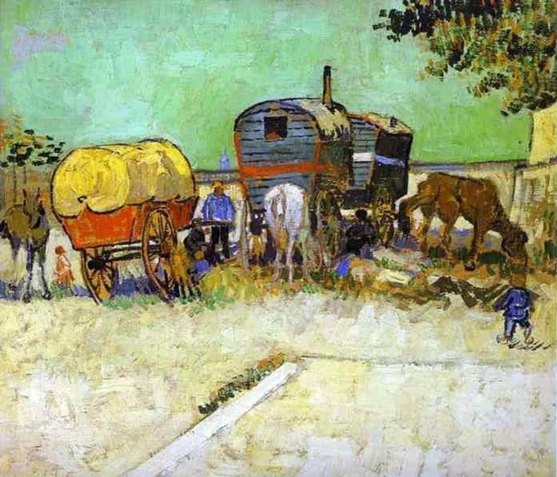 Moda Carretas, campamento gitano cerca de Arlés. De Van Gogh