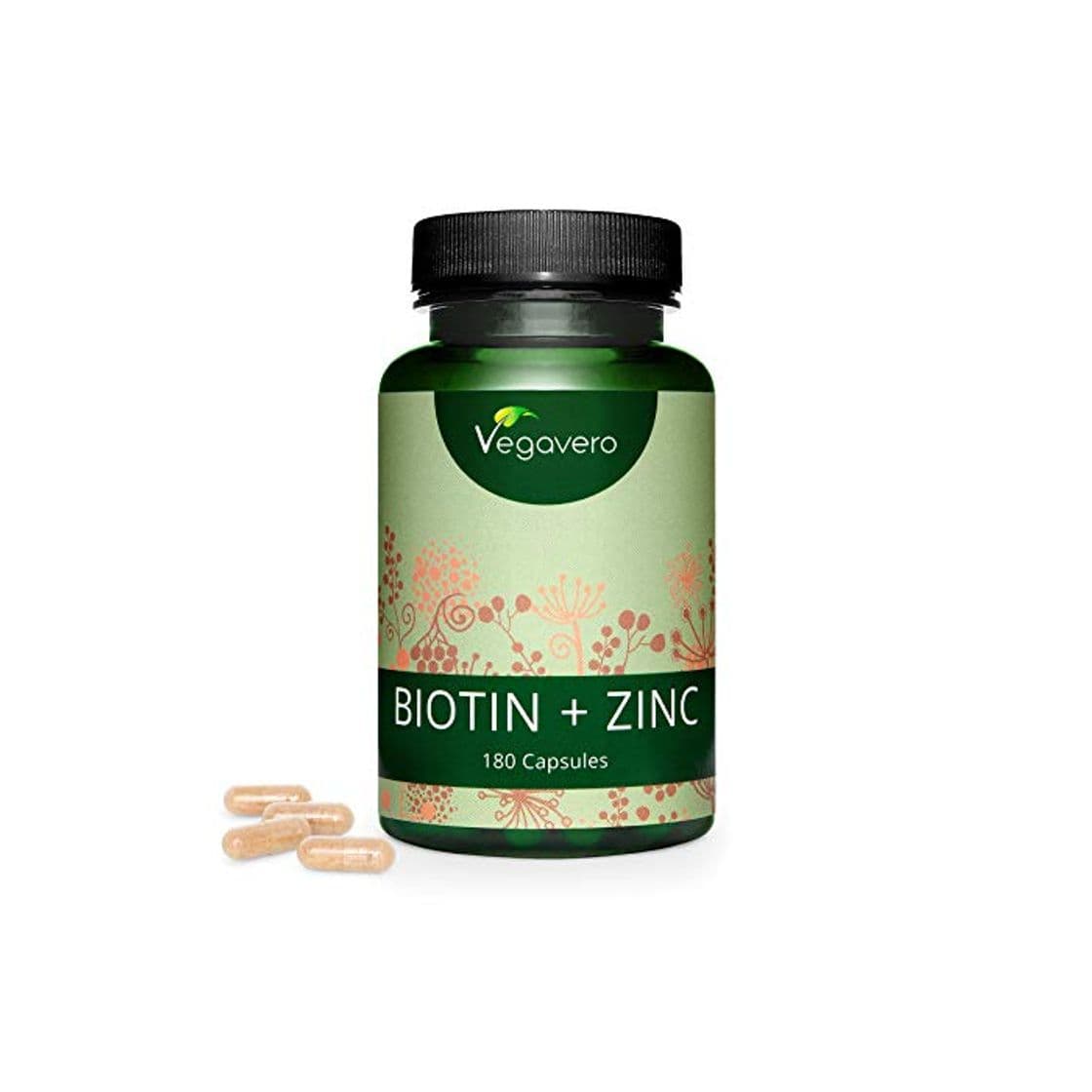 Beauty Biotina Vegavero® | 10.000 mcg con ZINC | Vegana & La Única