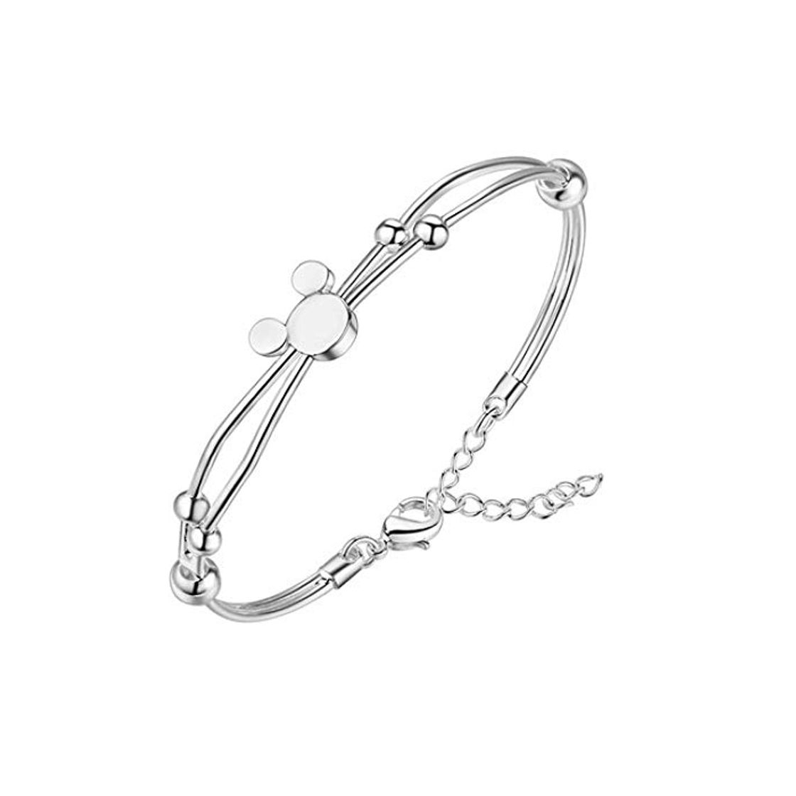 Producto Weiduoli Pulsera 925 Plata esterlina Moda Mickey Mouse señoras Pulsera Pulsera Ajustable Regalo de la joyería