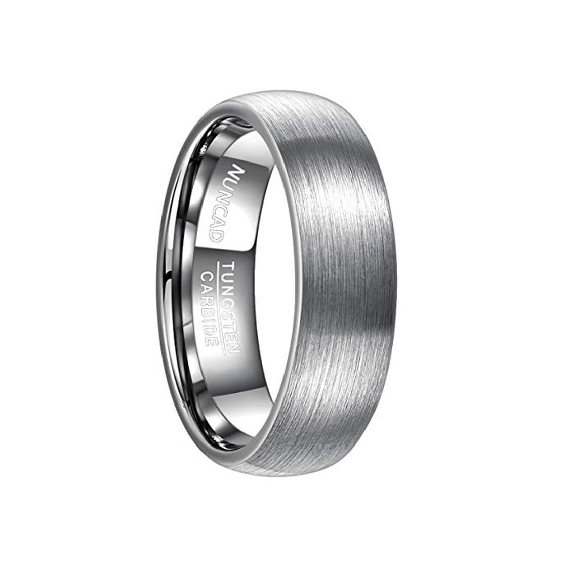 Moda NUNCAD Anillo Hombre Mujer Parejas Plateado de Tungsteno 7mm de Ancho para