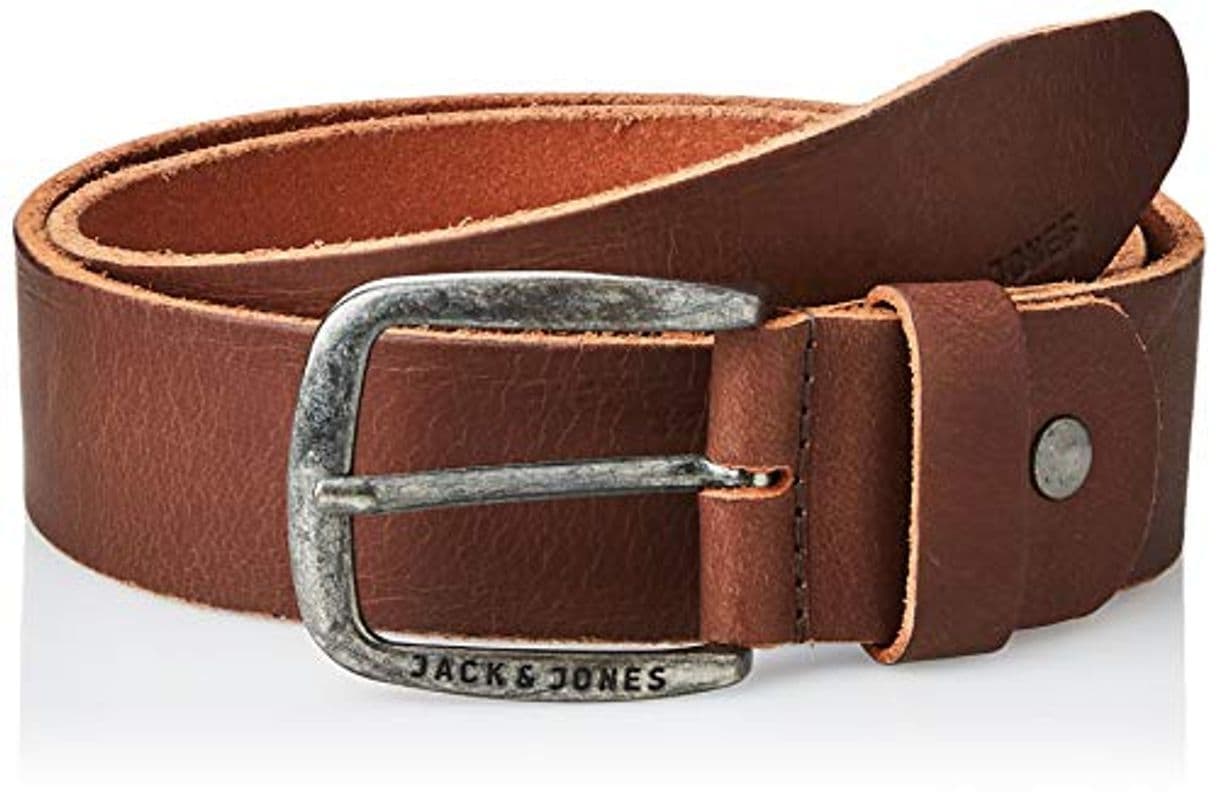 Moda JACK & JONES JJIPAUL JJLEATHER BELT NOOS, Cinturón Hombre, Marrón