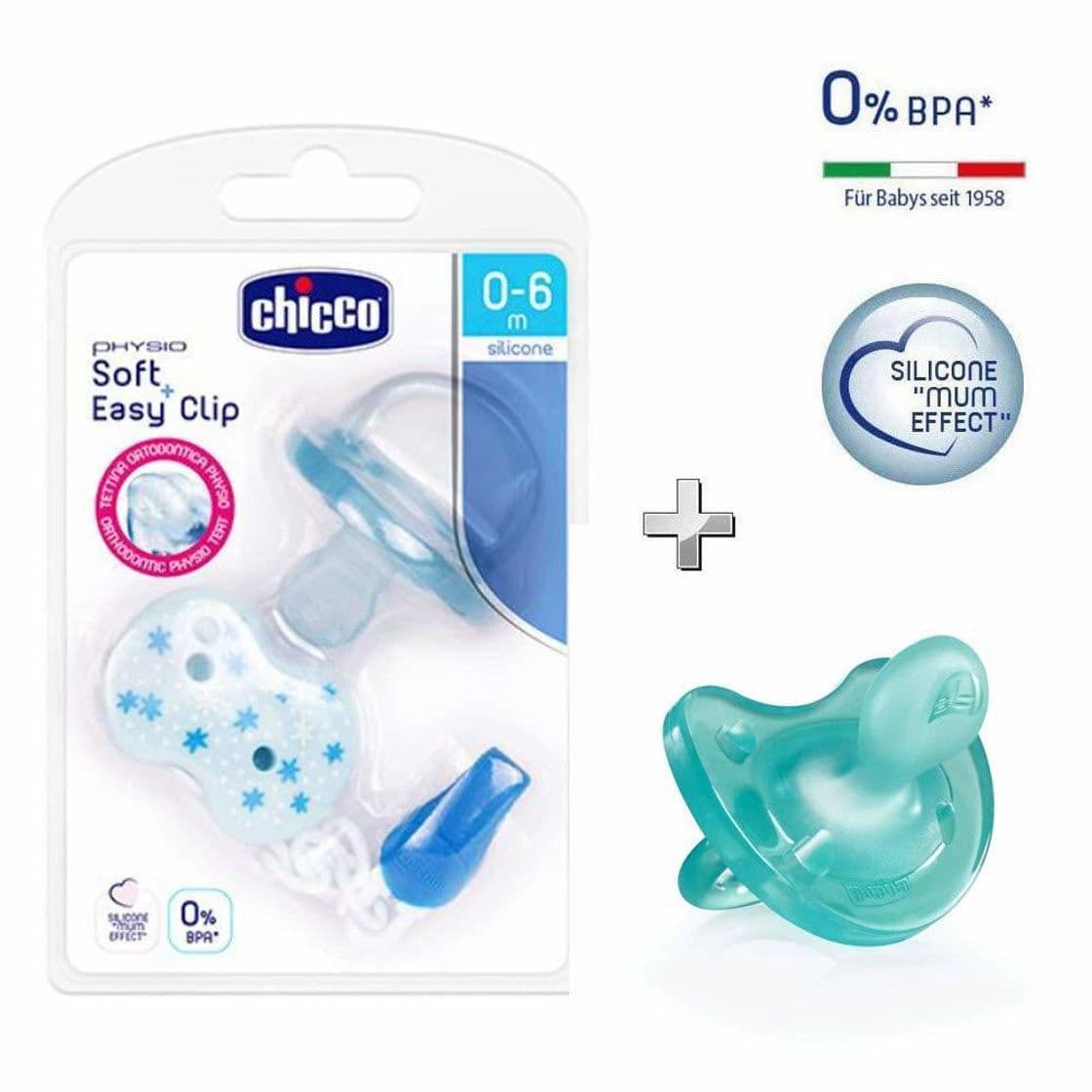 Producto Chicco Physio Soft - Pack de 2 chupetes todo goma de silicona