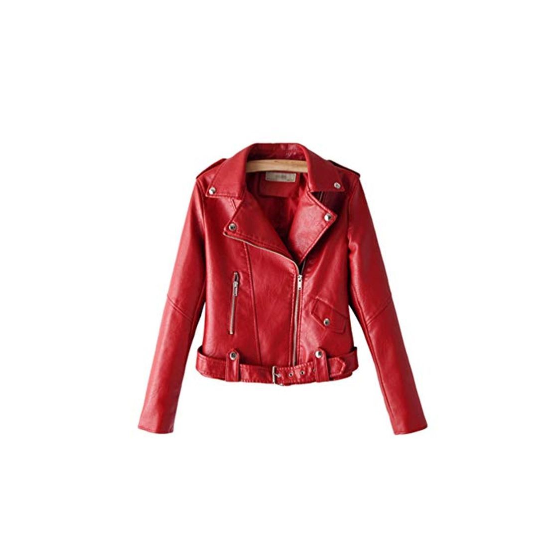 Fashion Kaiyei Mujer Cuero Casacas Casual Slim Fit Primavera Otoño Biker Cazadora Mujer Polipiel Chamarra Moda Cremallera Corto Abrigo Biker Chaquetas Cortas De Piel Dama Cuero Sintetico Blazer Rojo S