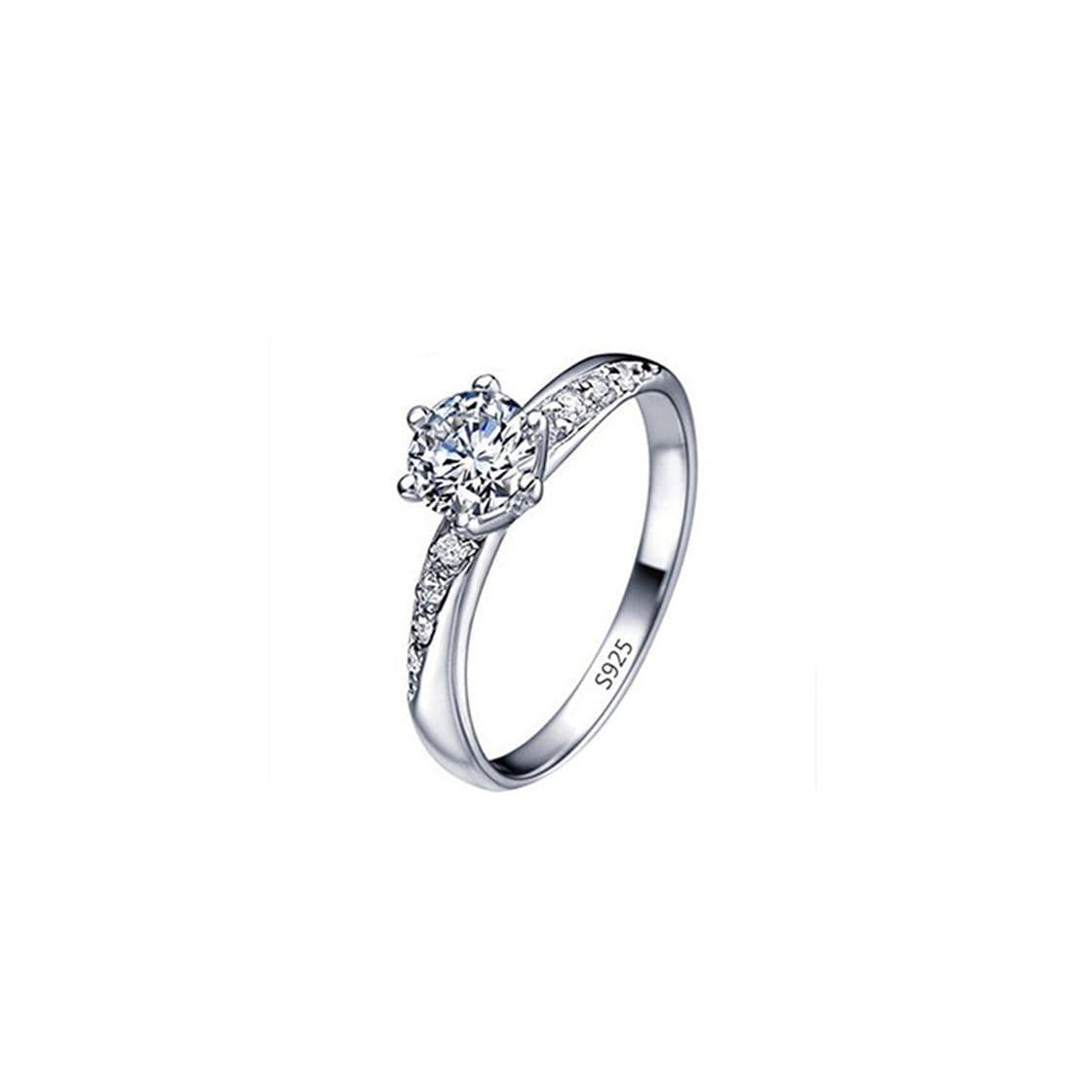 Belleza daliuing Anillo de Plata con Incrustaciones de Diamante