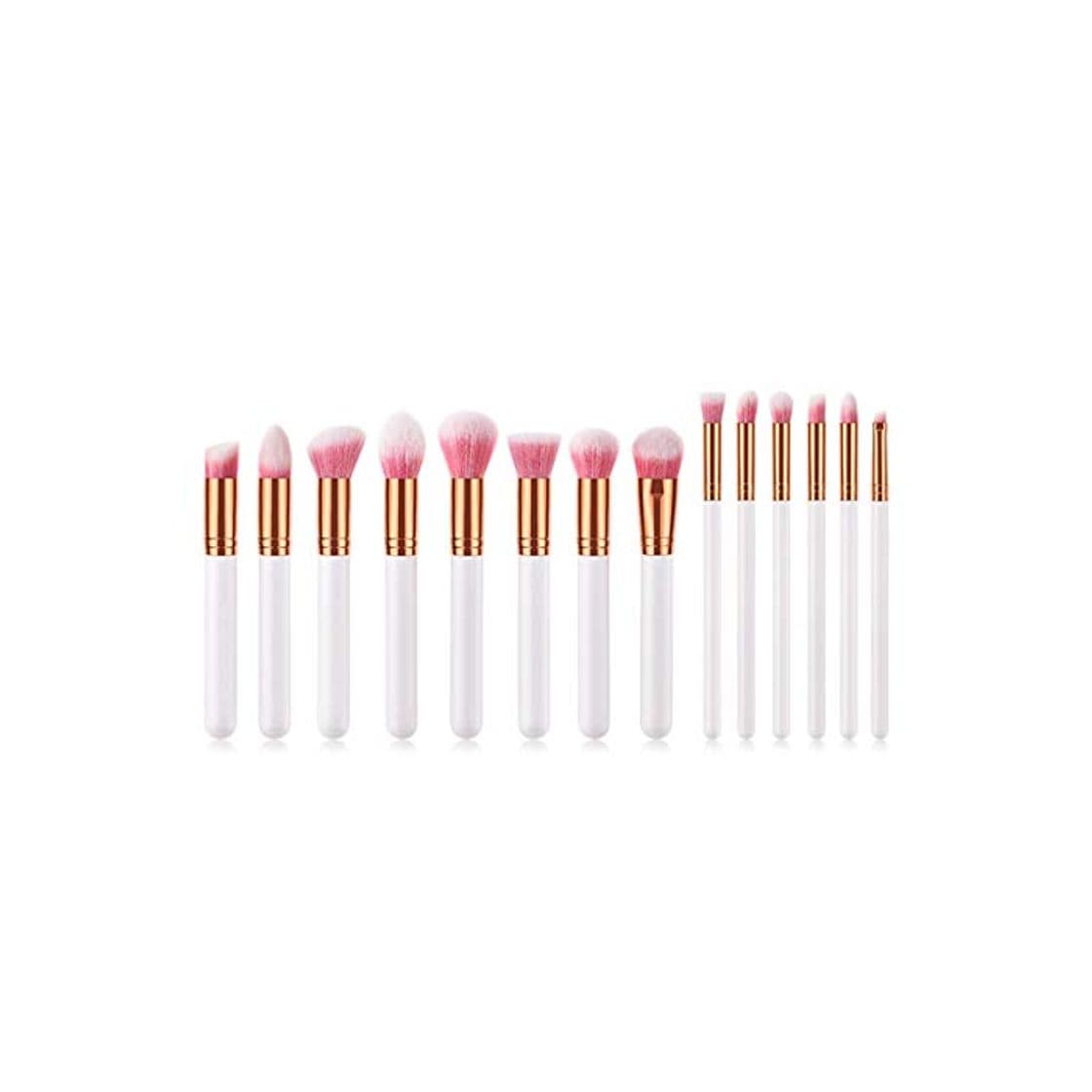 Product Necesidades de la familia 14 piezas de alta gama manija de madera maquillaje cepillo conjunto blanco Fundación Love Powder Blush Brush sombra de ojos pincel de labios cepillo de la silueta de alto bri