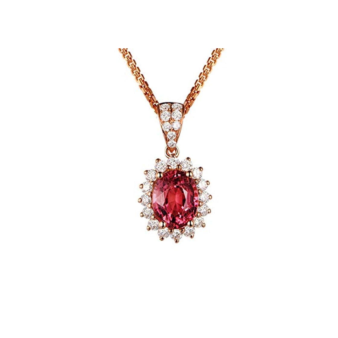 Producto AueDsa Collar de Mujer Rojo Collar Mujer Oro Rosa 18K Flor con